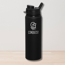 Load image into Gallery viewer, SHIP TO HOME: Conquest Drum & Bugle Corps Logo Black Stainless Steel Water Bottle