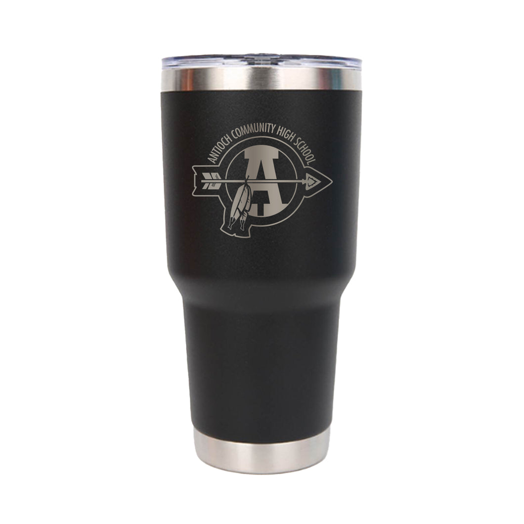 Antioch HS Black Stainless Steel Tumbler - Traditional Logo - SHIP TO HOME