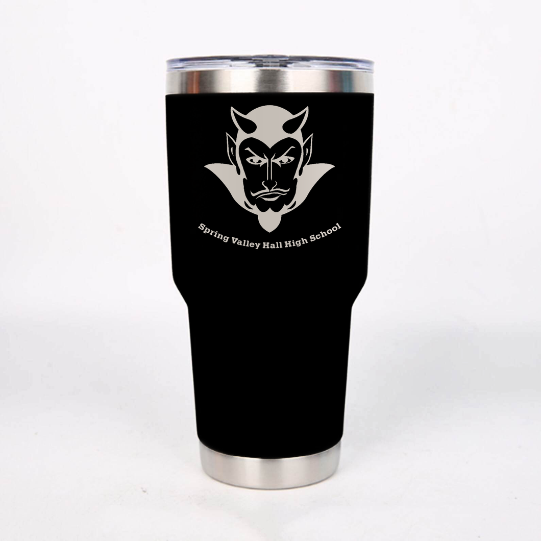 SHIP TO HOME: Spring Valley Hall HS Logo Tumbler - BLACK